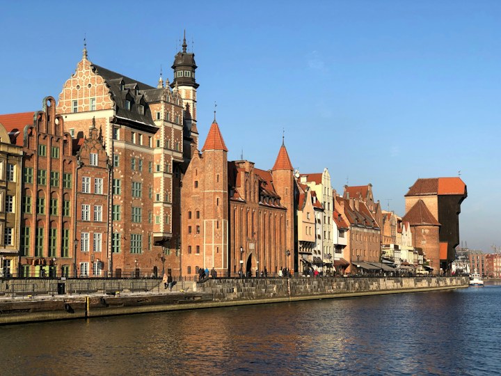 Brick waterfront architecture in Gdańsk